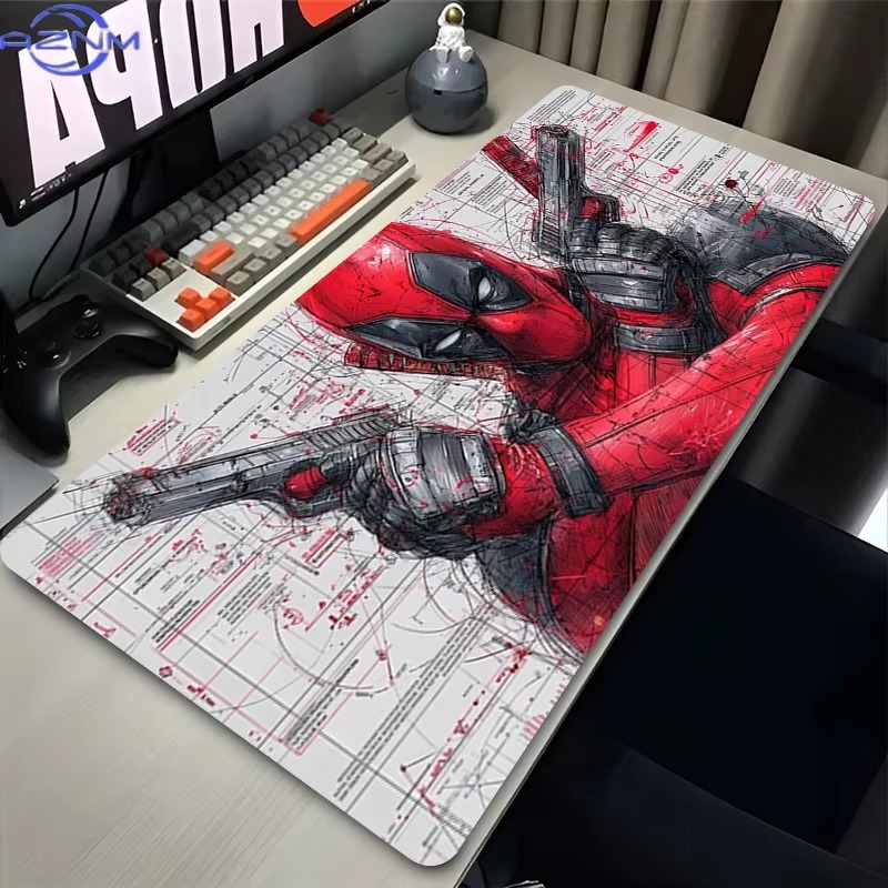 Laptop Mouse - Deadpool – großes Gaming-Mauspad, Superhelden-HD-Druck, rutschfeste