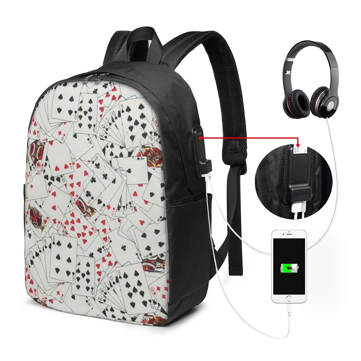 Rucksack mit Spielkarten-Poker – Laptop Bag Bewertung und Preis